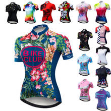 Weimostar-camiseta feminina para ciclismo, flores, verão, mountain bike, roupa respirável, camisa para equipe, ciclismo, roupas de estrada, 2021 2024 - compre barato