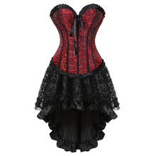 Vestido de corsé negro Vintage, corsés estilo victoriano, conjunto de falda burlesca, disfraz de fiesta de baile de Halloween, talla grande S-6XL 2024 - compra barato