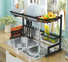 Black Stainless Steel Kitchen Rack Sink Drain Dry Dish Rack Kitchen Supplies Storage Pool Put Bowl Shelf 2024 - buy cheap