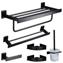 Portarrollos de aluminio para baño, accesorios de baño, soporte para cepillo de dientes, negro mate 2024 - compra barato