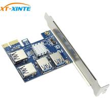 XT-XINTE PCI-E Riser Card USB PCIe Port Multiplier Card PCI Express PCIe 1 to 4 PCI-E Adapter Card for BTC Miner Machine 2024 - buy cheap