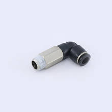 Conector PLL4/6/8/serie negra 10/12mm, Conector de enchufe rápido neumático, codo con rosca larga, accesorio de componente neumático, 1 ud. 2024 - compra barato