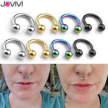 Jovivi Stainless Steel Captive Round Circle Hoop Nose Ring Septum Ear Studs Nipple Lip Eyebrow Ring Body Piercing Jewelry 14G 2024 - buy cheap