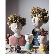 Цветочный горшок с человеческой головой, ваза для искусств, персонализированный цветочный горшок, Женский горшок для лица ручной работы, Цветочная композиция, домашний декор 2024 - купить недорого