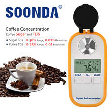 Refratômetro 2 em 1 para café 0-25% tds, refratômetro de concentração 0-32% e de grau brix, medição eletrônica digital, ferramentas 2024 - compre barato