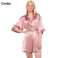 Owiter-Kimono de seda para novia y dama de honor, bata de baño nupcial, bata de dormir, bata de satén para mujer 2024 - compra barato