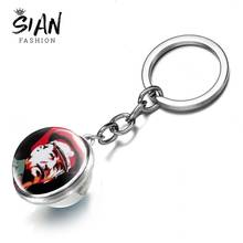 SIAN Latest CCCP USSR Soviet Glass Ball Keychain Hero Stalin Sickle Hammer Russia Emblem USSR Glass Dome Silver Color Key Chain 2024 - buy cheap