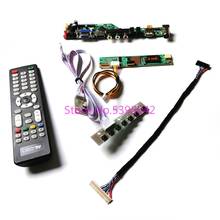 Controle remoto para tv ccfl 1366*768, kit de placa de controlador analógico para dirigir, a01/a02/a04/a04/a05/c01/f02/t01 30pin lvds 1 2024 - compre barato