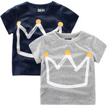 2022 Summer Kid Boy T Shirt Crown Print Short Sleeve Baby Girls T-Shirts Cotton Children's T-Shirt Toddler Boy Tee Tops Clothing 2024 - buy cheap