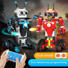 2.4G Dual Remote Control Robot Toy Intelligent Programmable  Building Blocks Robot With Mobile app Educational Toy For Kids Toys 2024 - buy cheap