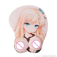 Criativo dos desenhos animados anime 3d peito silicone mouse pad suporte de descanso pulso não deslizamento almofada f19 21 dropshipping 2024 - compre barato