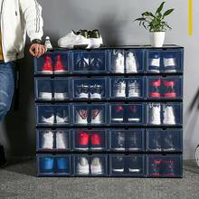 Cajón apilable con tapa transparente para zapatillas, caja de almacenamiento de zapatos, contenedor organizador, cajón de zapatos para el hogar, novedad 2024 - compra barato