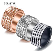 Hot Sale Black Gun Plated Women Jewelry Cool 5 Row Stainless Steel Black Ring 2024 - buy cheap