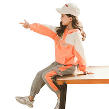 Детский костюм, Модный комплект одежды для девочек, весенне-осенние повседневные спортивные комплекты для девочек, тонкие Блузы с длинными рукавами + штаны, костюм для детей 4 -12 лет 2024 - купить недорого