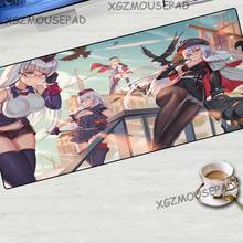 Xgz mouse pad grande de anime japonês, bloqueio egde sexy, irmã, tapete de mesa de computador, uniforme meias de tecido, antiderrapante, xxl 2024 - compre barato