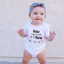 Summer Newborn Bodysuits Baby Jumpsuits Cotton Infant Outfits Relax My Aunt Is A Nurse Letters Print Onesie Outwear 2024 - buy cheap