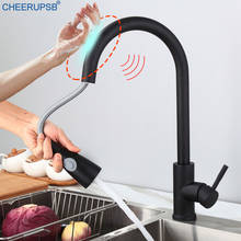 Kitchen Black Smart Touch Faucets Pull Out Sink Sensitive Mixer Tap Stainless Steel Deck Mount Crane Hot Cold Inductive Faucet 2024 - buy cheap