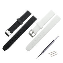 14mm Black White Silicone Rubber Diver Watch Band Straps waterproof Replacement Universal Sport Watchband Bracelet Accessories 2024 - buy cheap