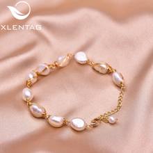 XlentAg Custom Natural Oval Pearl Chain Bracelets Couple Angle Engagement Gifts Women Accessories Bohemian Luxury Jewlery GB0213 2024 - buy cheap