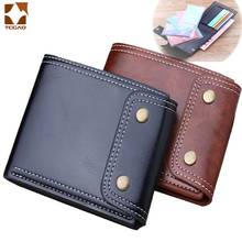 leather Wallet Men's Double Hasp Short Wax Oil Skin Leather Multi Function Large Capacity Buckle Clip Driver's License Case 2024 - buy cheap