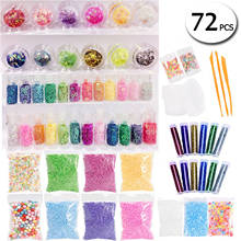 72PCS Slime Kit Mermaid DIY Making Fluffy Slime Complete Supplies KIT Slime Charms Glitter Jars 2024 - buy cheap