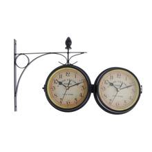 EU Style Double Sided Wall Clock Hanging Clock Home Garden Decoration Round 2024 - buy cheap