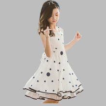 Dress For Girls Fashion Dot Party Dress Girls Sleeveless Lace Kids Dresses Summer Elegant Kids Tutu Dress For Girls 6 8 10 12 14 2024 - buy cheap