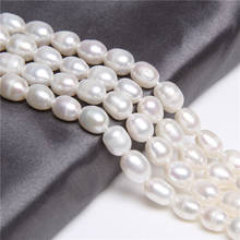 6-7mm White Natural Freshwater Pearl Beads Oval Potato Rice Loose Pearls For Jewelry Making DIY Bracelet Necklace 14.5''Strand 2024 - buy cheap