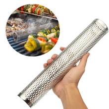 6/12 inch Square Round BBQ Smoker Tube Grill Hot Cold Smoking Mesh Tube Generator Stainless Steel BBQ Smoker Accessories Tools 2024 - buy cheap