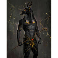 5D DIY diamond painting monster Egypt Anubis Full Drill Embroidery Cross Stitch Mosaic Craft Kits Home Decor Christmas Gift 2024 - buy cheap