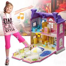 Casa de bonecas com móveis em miniatura, faça você mesmo, casa de bonecas de luxo, simulação, montagem, brinquedos para crianças, presentes de aniversário 2024 - compre barato