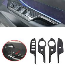 Carbon Fiber Style ABS Window Lift Switch Button Panel Cover Trim Right Drive for Toyota C-HR CHR 2016-2018 2024 - buy cheap