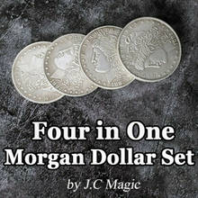 Four in One Morgan Dollar Set Copper by J.C Magic Coin Magic Tricks Illusion Coin Appear/Vanish Jumping Close up Magic Gimmick 2024 - compre barato