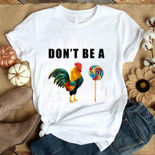 Camiseta con ventosa de Dont Be A Polla para mujer, camisa de Humor sarcástico, piruleta, gallo, gráfico de animales, divertida, holgada, de manga corta 2024 - compra barato