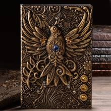 Cuaderno Phoenix en relieve tridimensional, libreta retro europea, Bloc de notas de PU personalizado, libro diario de viaje, nuevo 2024 - compra barato