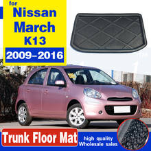 Car Rear Trunk Mat Cargo Liner For Nissan March K13 2009-2016 Luggage Boot Mud Tray Floor Mat Carpet Sheet Non-slip Accessories 2024 - buy cheap