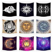 Tapiz de Mandala de la India para colgar en la pared, alfombra psicodélica, brujería, sol, luna, Tarot 2024 - compra barato