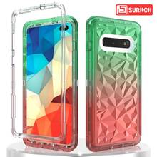 Gradient Color Clear Phone Case For Samsung Galaxy S10 Plus S10e Case Transparent hard PC Soft TPU Colorful Cover Case Coque 2024 - buy cheap