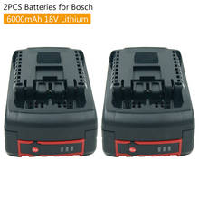 Baterías de repuesto de iones de litio para Taladro Inalámbrico Bosch, 6.0Ah, 18V, BAT609, BAT610G, BAT618, BAT619, BAT622, con indicador LED, 2 uds. 2024 - compra barato