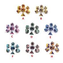 7pcs Metal Dice Set  Board Game Polyhedral Dice for RPG Role Playing Game M5TC 2024 - buy cheap