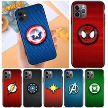 Marvel logotipo bonito para apple iphone 12 pro max mini 11 pro xs max x xr 6s 7 8 plus 5S se2020 caso de telefone preto macio 2024 - compre barato