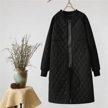 Casaco feminino de algodão fino, jaqueta quente acolchoada para mulheres, plus size, gola alta, outono e inverno 2019 2024 - compre barato