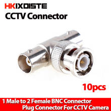 Conector bnc macho para 2xbnc, conector "t", tipo bnc macho para 2xbnc fêmea, adaptador para sistema de câmera de cctv, 10 tamanhos, venda imperdível 2024 - compre barato