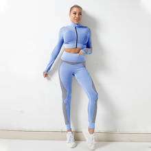 Seamless Yoga  Suits Women 2/3pcs Sets Fitness Sports Bras Long Sleeve Jacket High Waist Legging Gym Wear Running Clothing,LF261 2024 - buy cheap