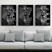 Carteles e impresiones artísticos de letras de León salvaje para decoración del hogar, cuadro decorativo con cita motivacional, pintura en lienzo, arte de pared para oficina 2024 - compra barato