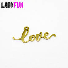 Script Words Charm Love Charms Stainless Steel  Pendant  High Polish Mirror Surface Pendant 20pcs/lot 2024 - buy cheap