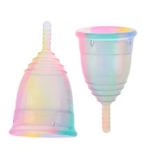 Copa Menstrual colorida para el cuidado de la salud para mujer, copa de silicona de grado médico, higiene femenina, 1 ud. 2024 - compra barato