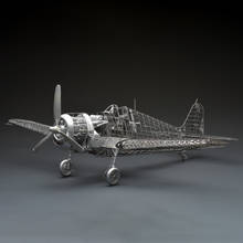 Модель самолета 1/48 дюйма, модель самолета, подвижное украшение в стиле ретро, модель 3D металлической сборки для детей, подарки на день рождения 2024 - купить недорого