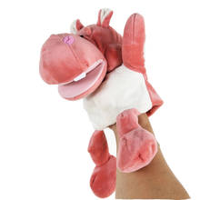 Hipopótamo rosa de peluche para niños, marionetas de mano de peluche, regalos de Navidad y cumpleaños 2024 - compra barato