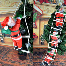 Decoración de árbol de Navidad de Año Nuevo, colgante de Navidad, muñeco colgante de Papá Noel, escalera de cuerda, suministros de fiesta de escalada, decoración 2024 - compra barato
